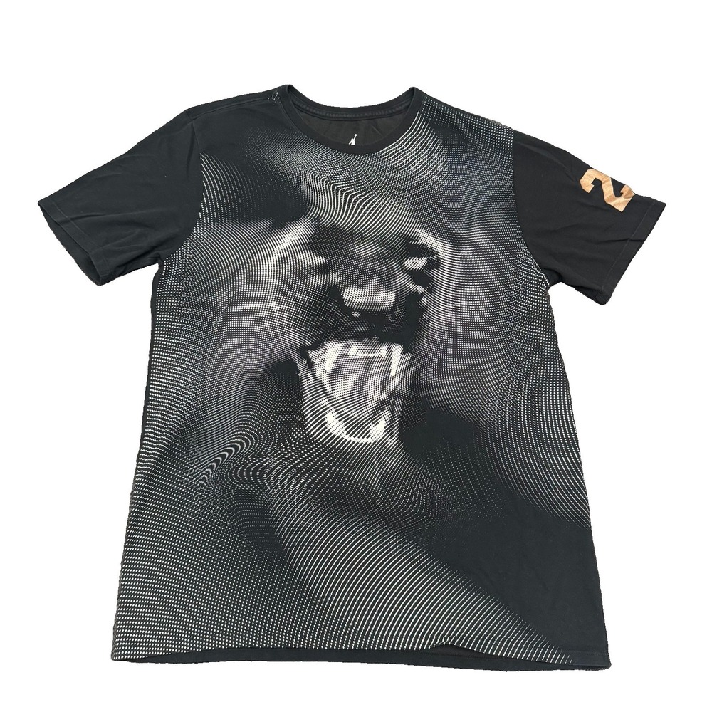 Nike Jordan Phantom Panther Dri-Fit Short Sleeve Black Mens L Graphic T-Shirt